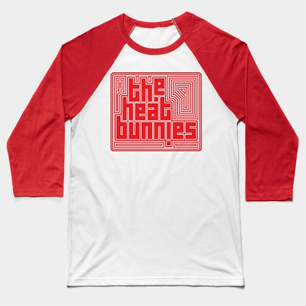 Red Heatbunnies Box Ripple Logo T-Shirt Baseball T-Shirt by The Heatbunnies